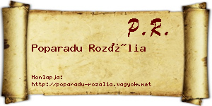 Poparadu Rozália névjegykártya